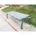 Metal leg garden bench with plastic wood public bench seating